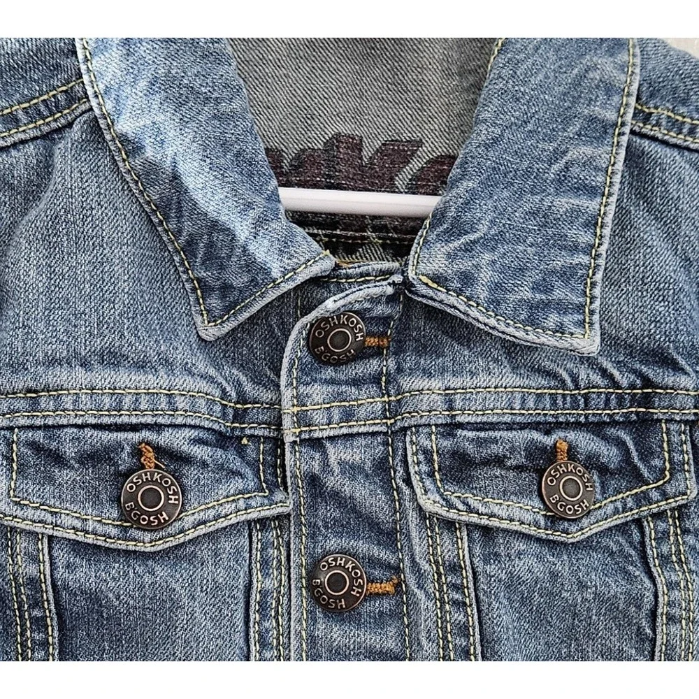 OshKosh B'Gosh Blue Denim Jean Jacket Children's Size‎ 4 Snap Close